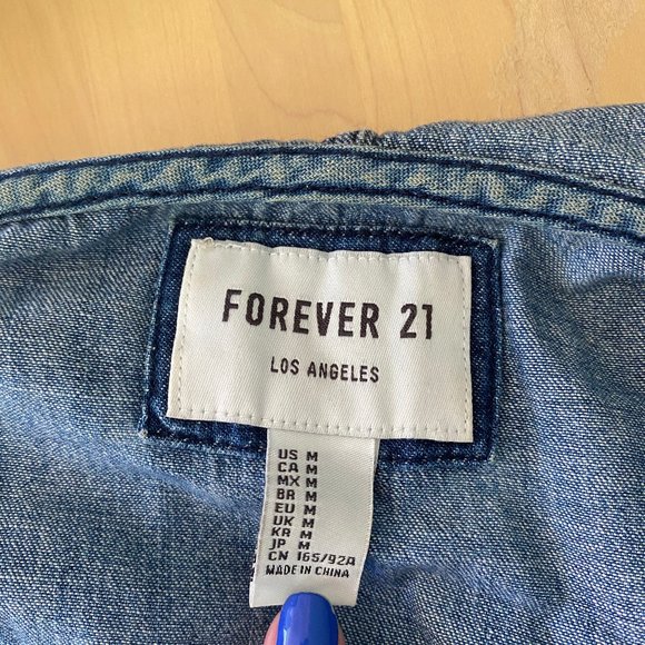 Chambray denim jacket with ties - Picture 6 of 6